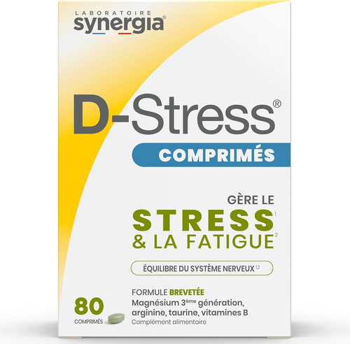 D-Stress® Comprimés - Magnésium Anti-Stress & Fatigue | 80 Comprimés